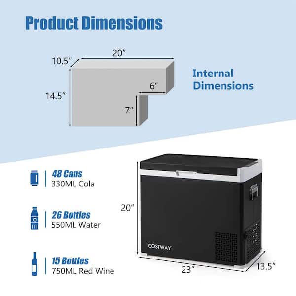 Costway 1.5 cu. ft. Portable Car Freezer with -4°F~68°F for