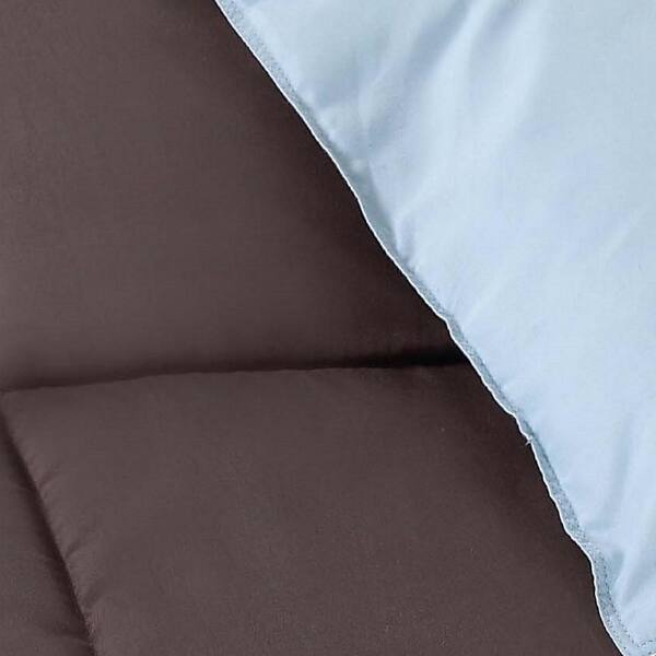 Truly Soft Everyday 3 Piece Chocolate, Chocolate Brown And Light Blue Bedding