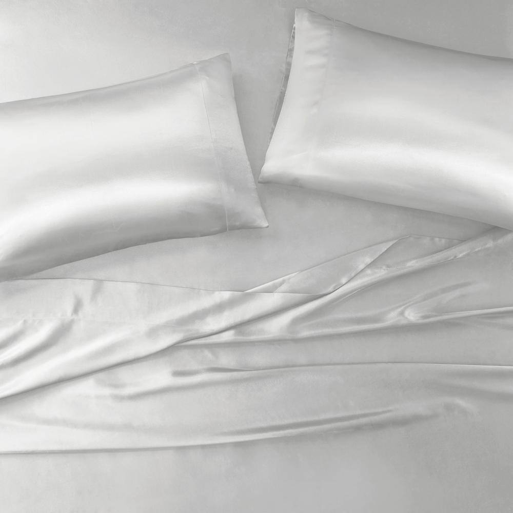 Light Gray Satin Standard Pillowcase Set