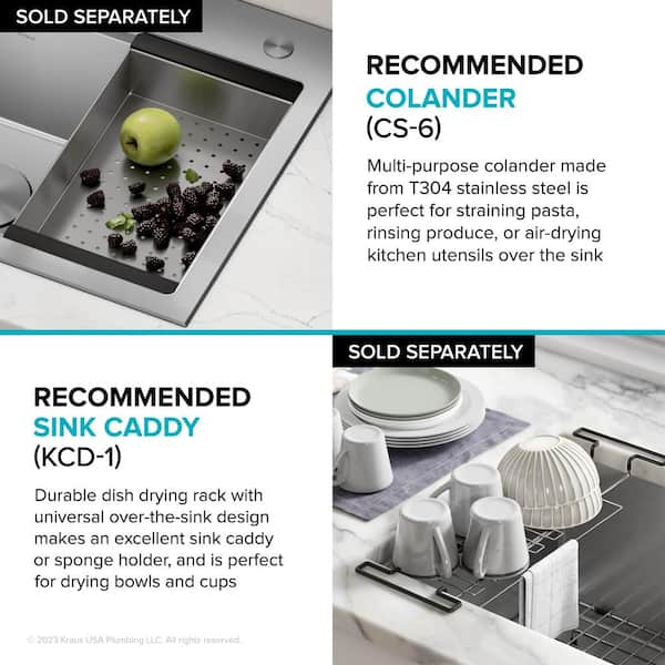 KRAUS Kore Workstation Drop-In Stainless Steel 30 in. Single Bowl Kitchen  Bar Sink with Accessories KWT310-30 - The Home Depot