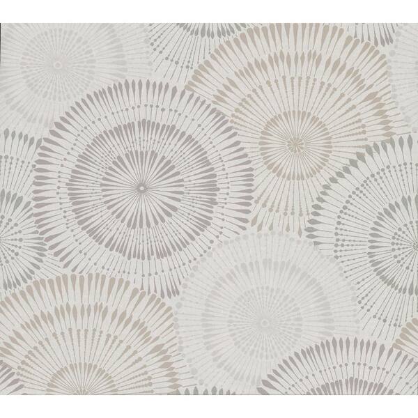 Brewster Howe Neutral Medallions Wallpaper Sample