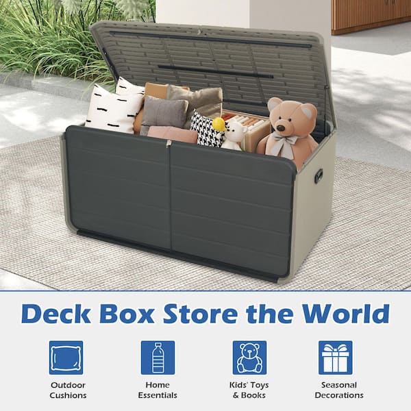 domi outdoor living 260 Gallon Resin Outdoor Deck Box with