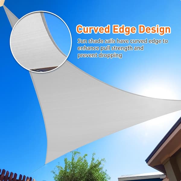 5 ft. x 5 ft. x 7.1 ft. Customize Sun Shade Sail Gray UV Block 185 GSM  Commercial Triangle Outdoor Covering Backyard