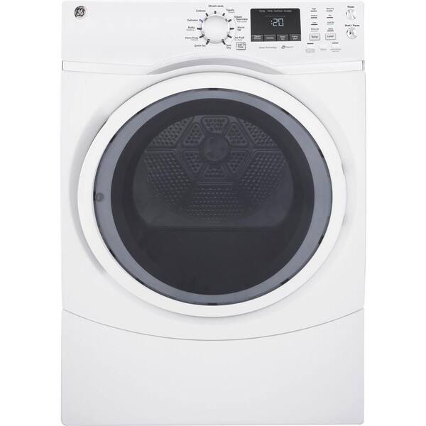 GE 7.5 cu. ft. 120 Volt White Stackable Gas Vented Dryer with Steam