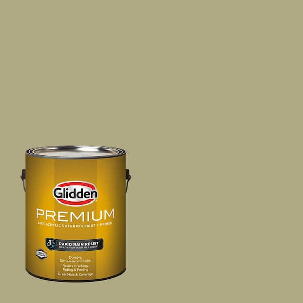 Glidden Premium 1 gal. Olive Gray PPG1027-4 Satin Exterior Latex