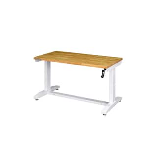 46 in. Adjustable Height Work Table in White