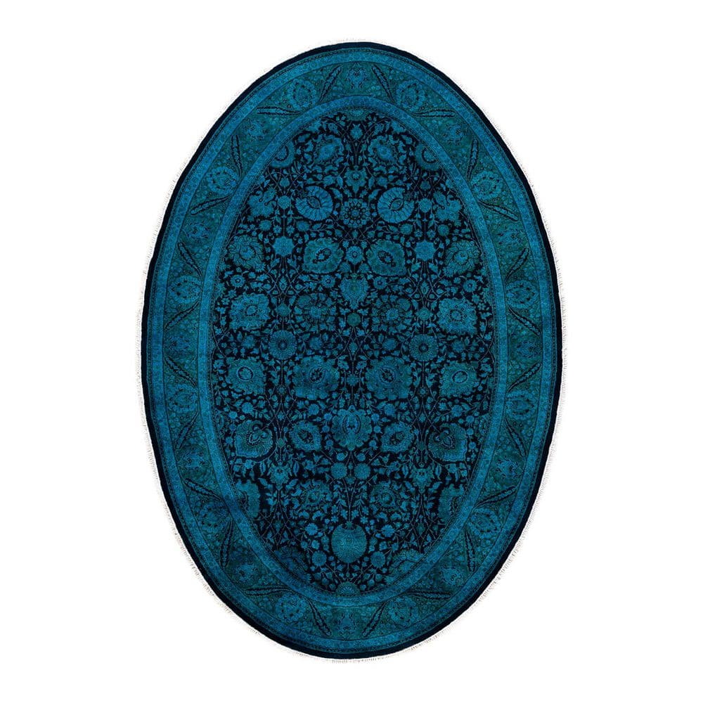 Chloe & Olivia Home Overdyed Blue 6 ft 1 in x 9 ft 1 in Wool Indoor ...
