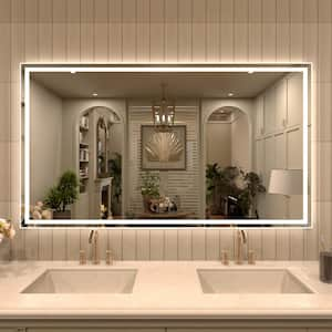 TMMV 60 in. W .x 36 in. H Rectangular Frameless LED Light Anti-Fog Wall Bathroom Vanity Mirror in Polished Crystal