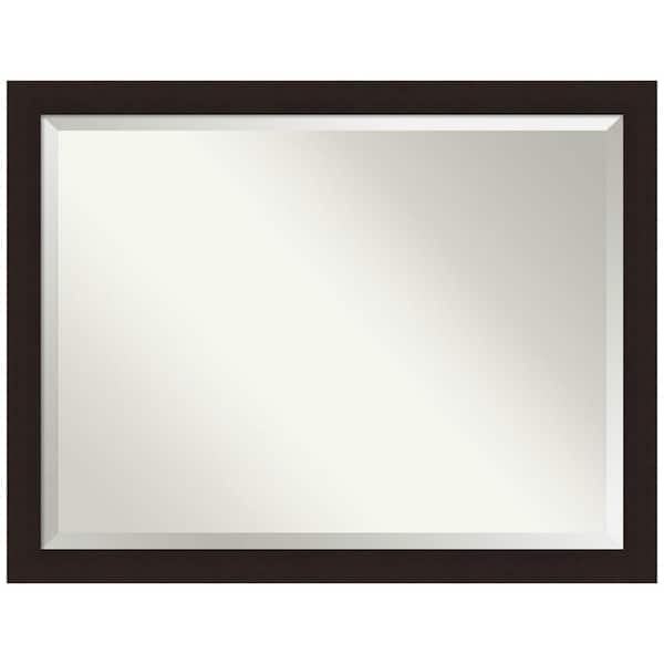 Amanti Art Carlisle 44 in. x 34 in. Rustic Rectangle Framed Espresso Bathroom Vanity Wall Mirror