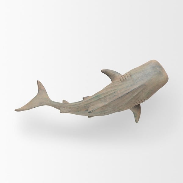 Mercana Grey Resin Willa Large Wall Mountable Whale Shark Sculpture