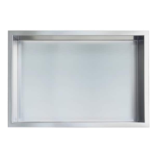 JAG PLUMBING PRODUCTS Showroom Series 12 in. x 18 in. Stainless Steel Shower Niche in Brushed Chrome