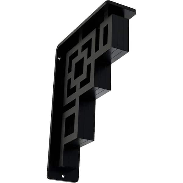 Ekena Millwork 2 in. x 8 in. x 5-1/2 in. Wrought Iron Triple Center Brace Eris Bracket