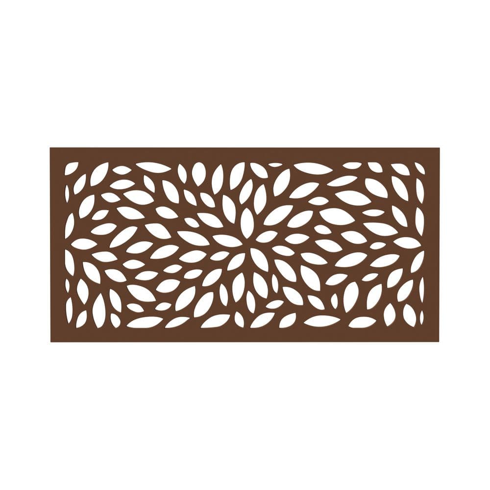 Espresso Brown Floral Recycled Polymer Privacy Panel