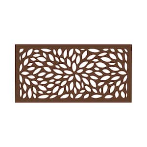 Floral 4 ft. x 2 ft. Espresso Floral Recycled Polymer Decorative Screen Panel, Wall Decor and Privacy Panel