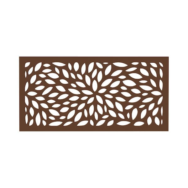 DESIGN VU Floral 4 ft. x 2 ft. Espresso Floral Recycled Polymer Decorative Screen Panel, Wall Decor and Privacy Panel
