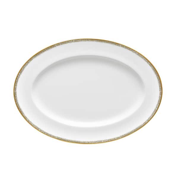 Haku 14 in. (White) Bone China Oval Platter