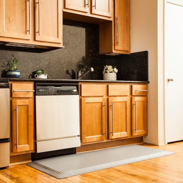 Reflex Double Sponge Metallic Raised Domed Surface 24 in. x 72 in. Vinyl Kitchen Mat