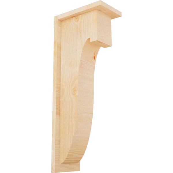 Ekena Millwork 6 in. x 10 in. x 26 in. Douglas Fir Del Monte Rough Sawn Corbel with Backplate