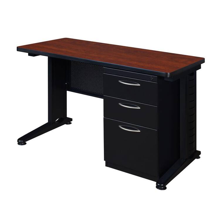 Regency Pendulum Cherry 48 in. W x 24 in. D Single Pedestal Desk