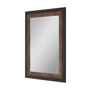 Cabin Trunk 28.5 in. x 38.5 in. Rustic Rectangle Framed Brown Decorative Mirror