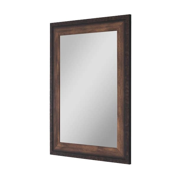 Hitchcock Butterfield Cabin Trunk 23.5 in. x 33.5 in. Rustic Rectangle Framed Brown Decorative Mirror