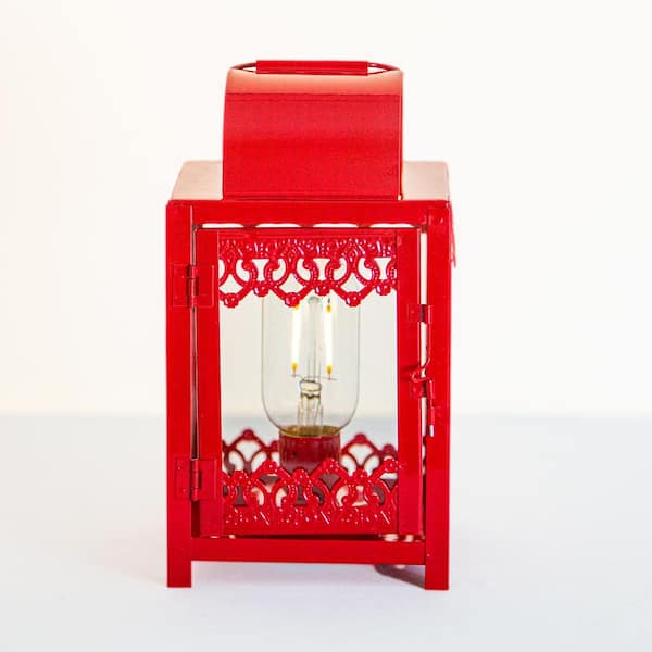 Ultimate Innovations by the DePalmas Decorative Battery Powered Lantern in Red
