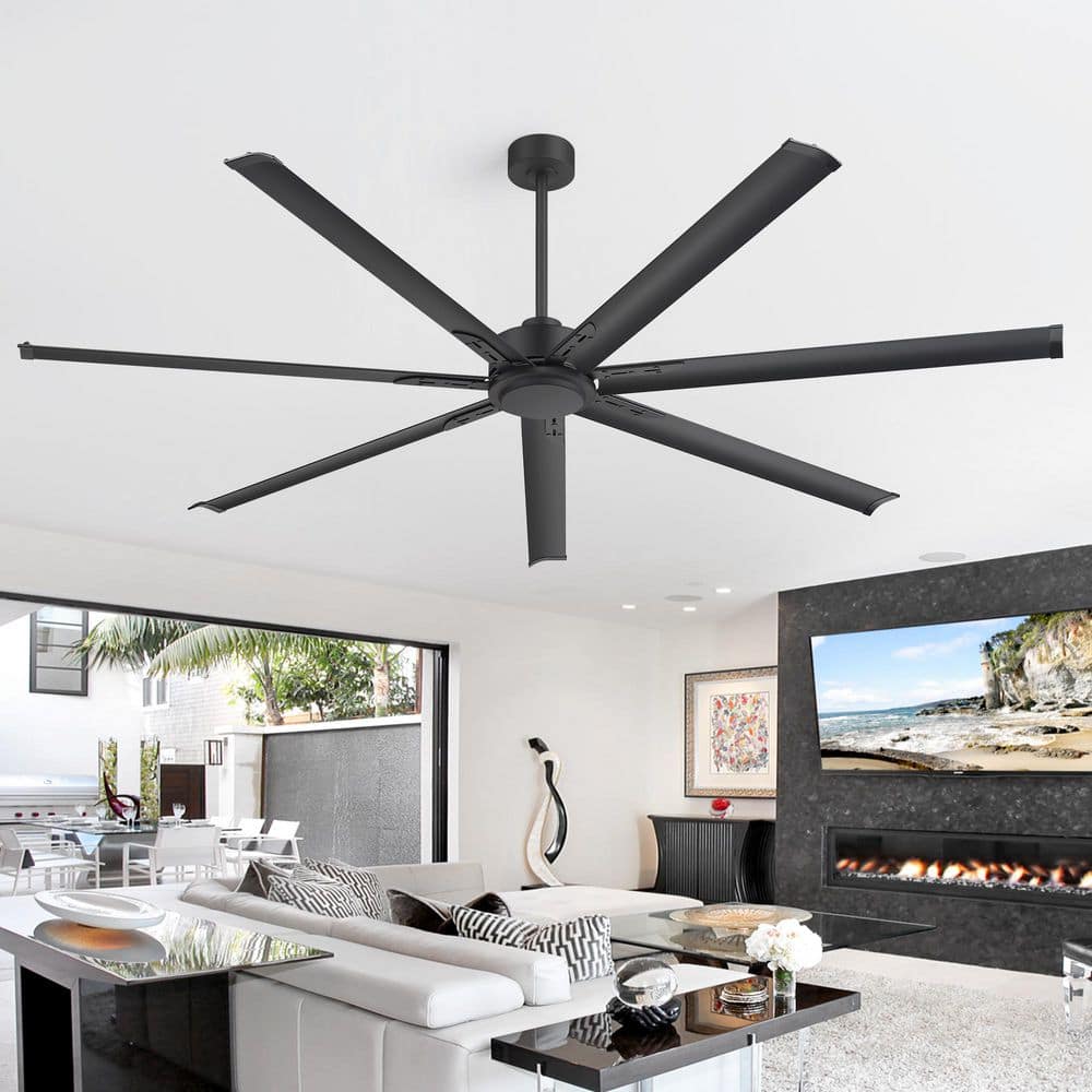 Breezary Melissa 84 in. (7 ft.) Windmill Black Ceiling Fan with