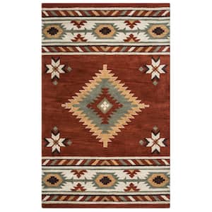 Ryder Rust 5 ft. x 8 ft. Native American/Tribal Area Rug