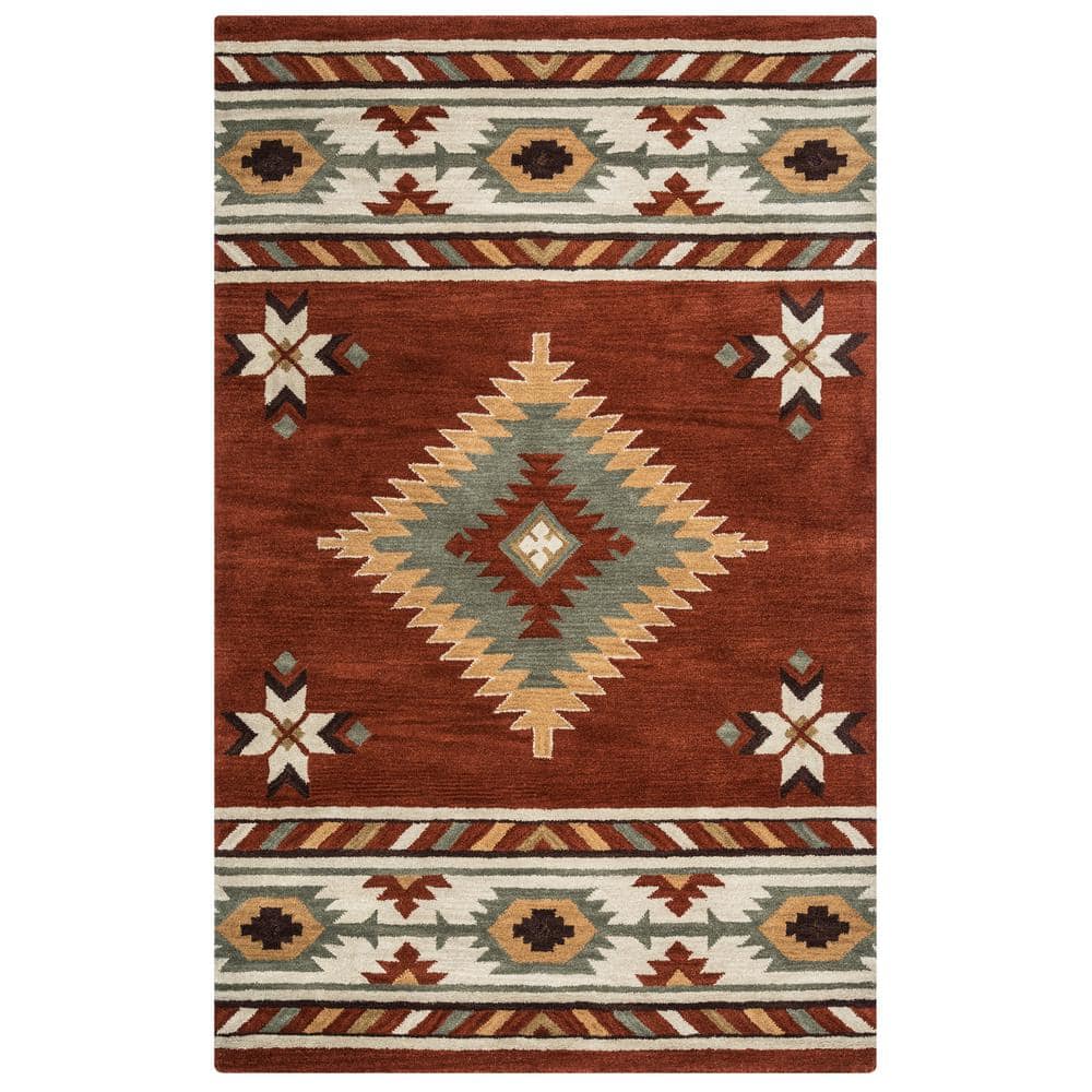 Ryder Rust 9 ft. x 12 ft. Native American/Tribal Area Rug ...