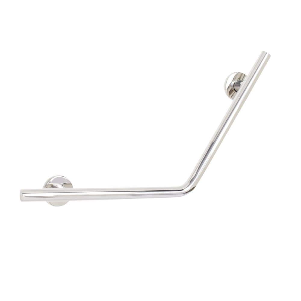 16 in. x 16 in. x 1-1/4 in. Dia Lifestyle and Wellness Angled Wedge Wall Mount Bathroom Shower Grab Bar in Polished price history on PriceWatchPro