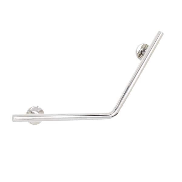 SEACHROME 16 in. x 16 in. x 1-1/4 in. Dia Lifestyle and Wellness Angled Wedge Wall Mount Bathroom Shower Grab Bar in Polished