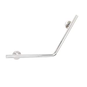 16 in. x 16 in. Angled Wedge Wall Mount Bathroom Shower Grab Bar 1-1/4 in. Dia in Satin