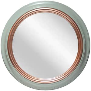 24 in. W x 24 in. H Ornate Wall Mirror - Sage Green & Copper Plastic Frame