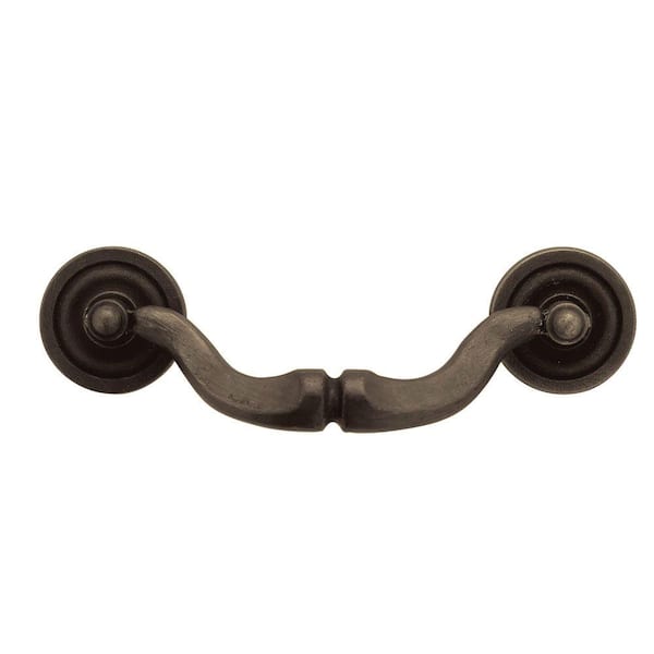 Liberty Rustique 3-1/2 in. (89mm) Center-to-Center Distressed Oil Rubbed Bronze Ringed Fixed Bail Drawer Pull