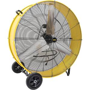 42 in. 2 Speeds Drum Fan in Yellow with Powerful 4/5 HP Motor, Commercial or Industrial Fan, Turbo Blade, Low Noise