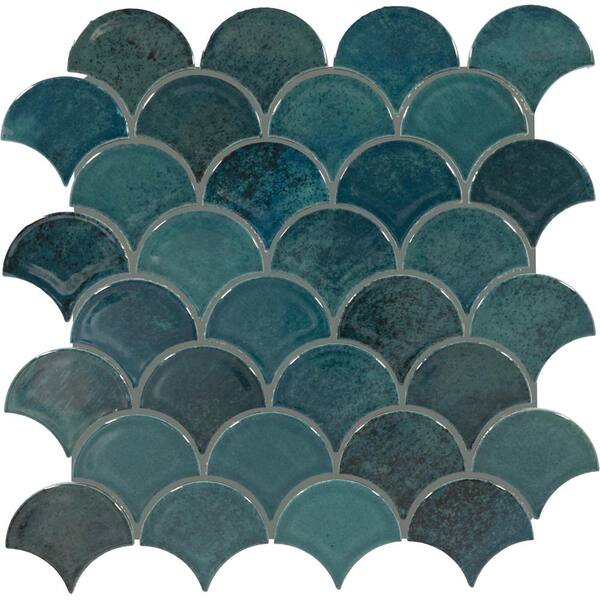 Daltile Miramo Horizon 13 In X 13 In Glazed Ceramic Fan Mosaic Tile 612 Sq Ftpallet 0915