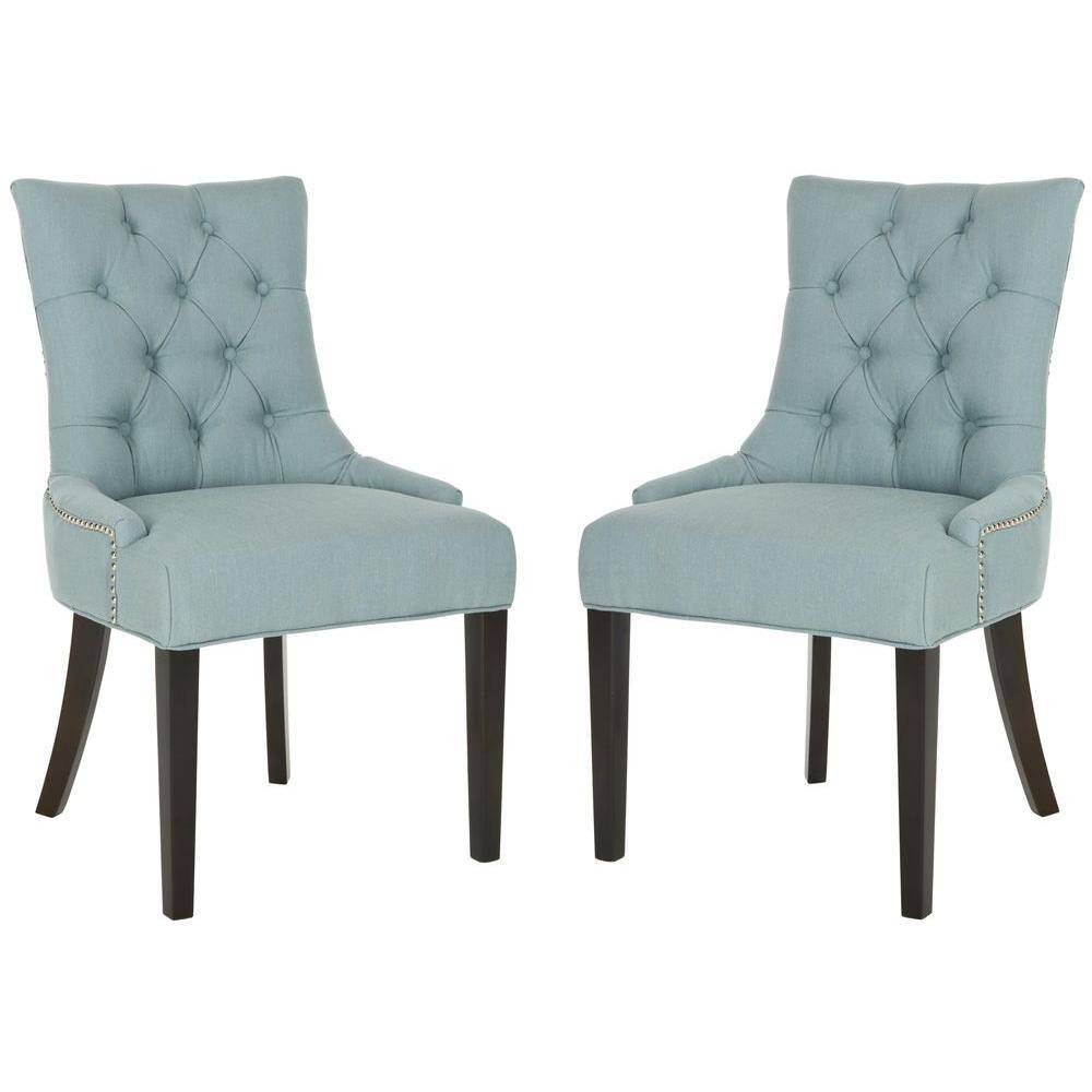 Elegant Sky Blue Linen Upholstered Parsons Side Chair