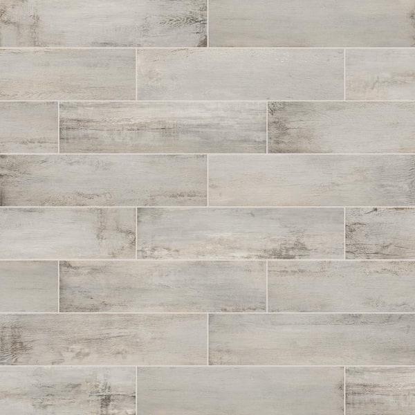 Florida Tile Home Collection Serene Wood Light Grey 6 in. x 24 in. Porcelain Floor and Wall Tile (16 sq.ft./Case)