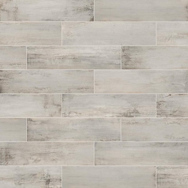 Florida Tile Home Collection Serene Wood Light Grey 6 in. x 24 in. Porcelain Floor and Wall Tile (960 sq.ft./Pallet)
