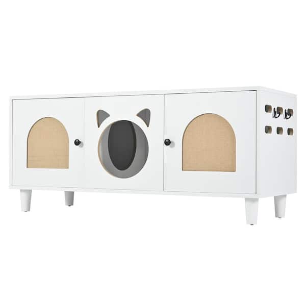 Furniture Style Cat Cabinet Cat Litter Box Enclosure With Sisal scratching door for Small to Medium Cat