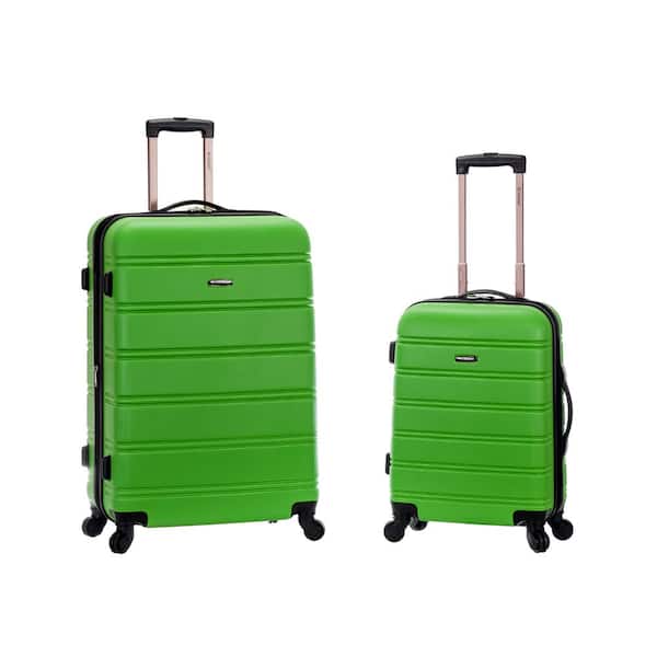 Rockland Melbourne Expandable 2-Piece Hardside Spinner Luggage Set, Green