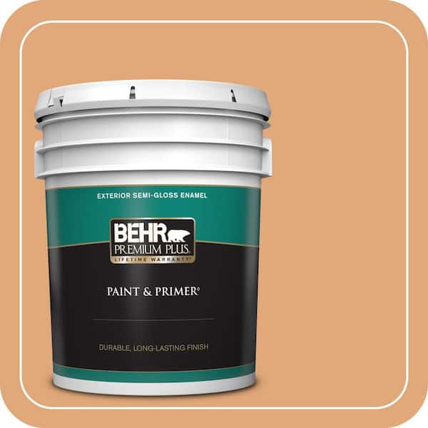 BEHR PREMIUM PLUS 5 gal. #MQ4-36 Thai Ice Tea Semi-Gloss Enamel Exterior Paint & Primer