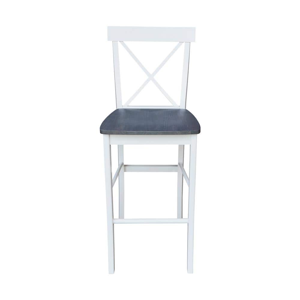 Heather Gray Solid Parawood Traditional X-Back Barstool