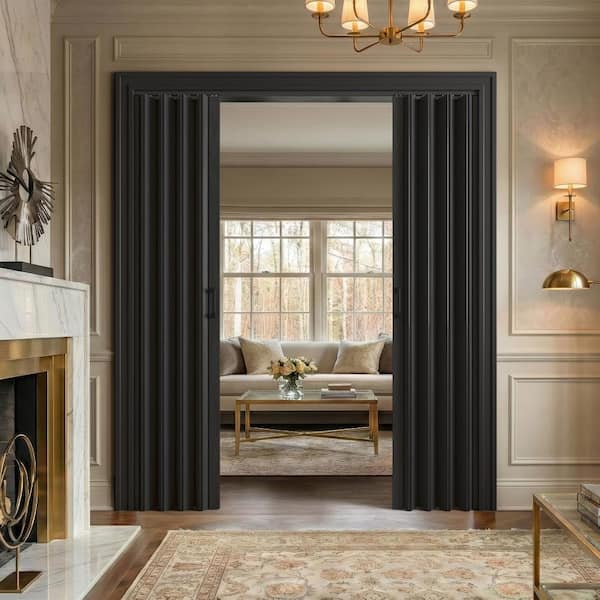 Socbazzar 72 in x 80 in.(Double 36 in.) Black Oak Finished