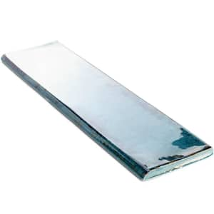 Moze Blue 3 in. x 12 in. Ceramic Bullnose Trim