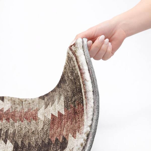 Dream Shag Premium Machine Washable Abstract ADS798 Chocolate 2 ft. x 7 ft. Runner Rug