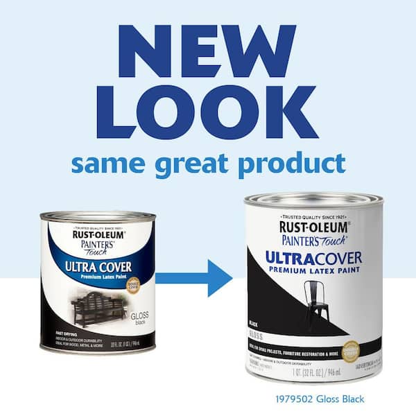 1 Quart Ultra Cover Gloss Black General Purpose Paint (Case of 2)