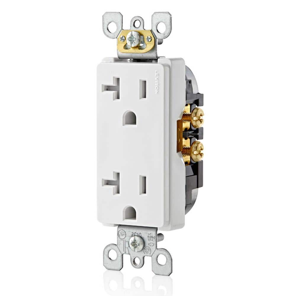 White 20 Amp Tamper Resistant Duplex Outlet