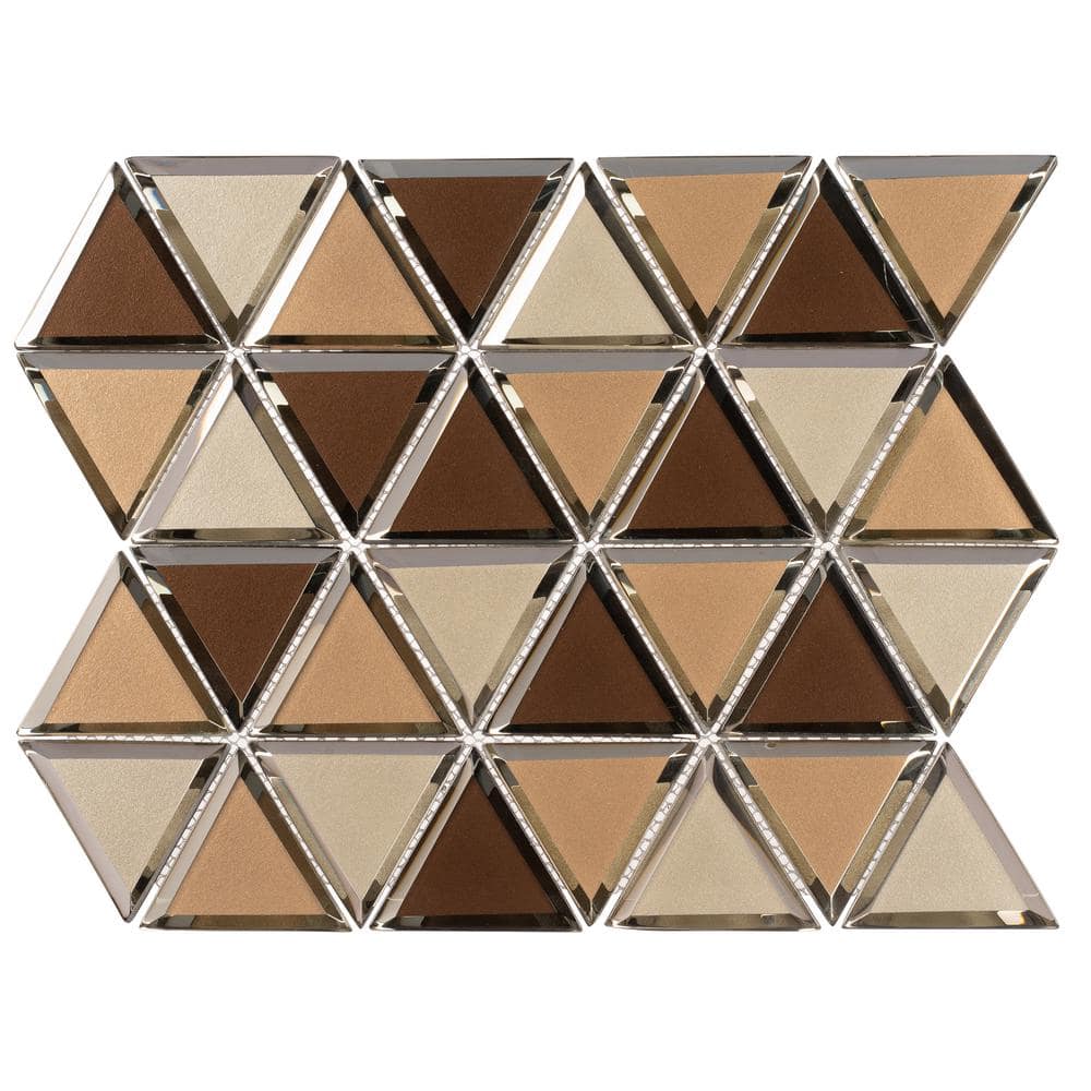 Lotus Beveled Glass Geometric Mosaic Wall Tile Sample