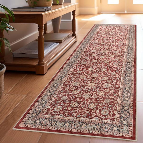 Asha Rome Vintage, Oriental Persian, Red 2 ft. 3 in. x 7 ft. 3 in. Runner, Area Rug